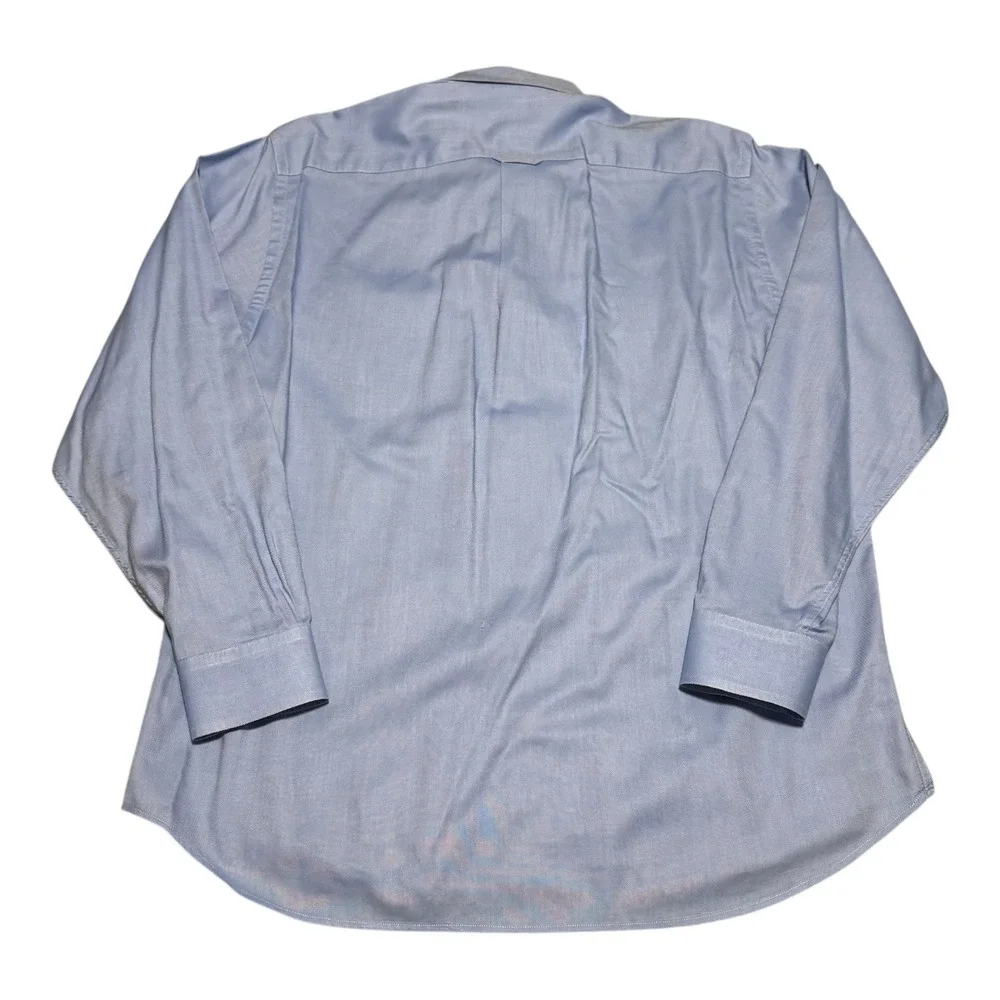 Barbour Embroidered Crest Pocket Blue Cotton Button Up Long Sleeve Men's Large‎